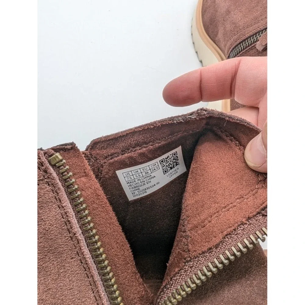 TOMS Maude Ankle Boots Women's 7.5 Brown Platform Wedge Booties 10020218 NEW